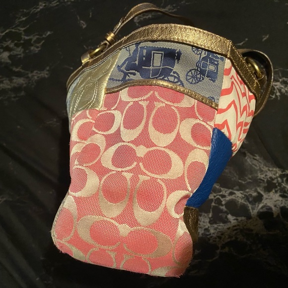COPY - Coach Gold Pink Blue Patchwork purse - Picture 9 of 13